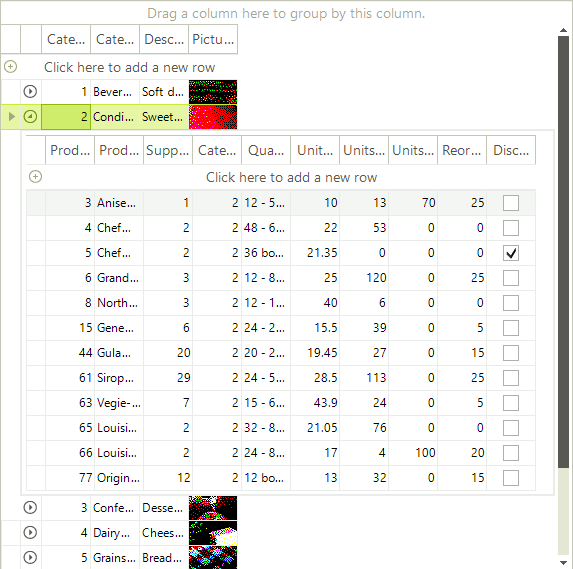 WinForms RadGridView Hierarchical Data