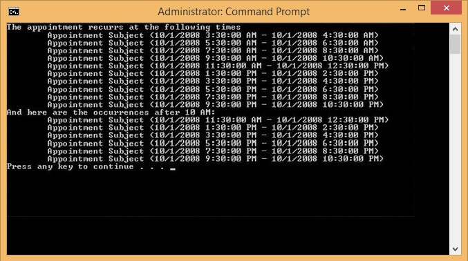 WinForms RadScheduler Appointment Occurrences