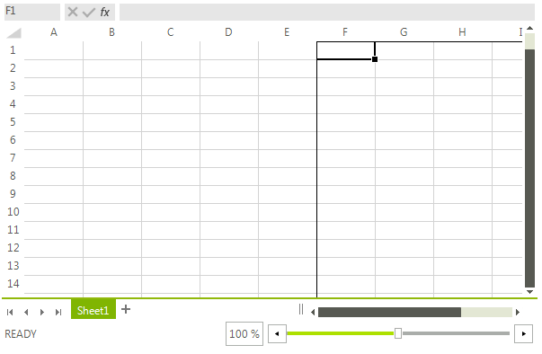 WinForms RadSpreadsheet Freeze F1