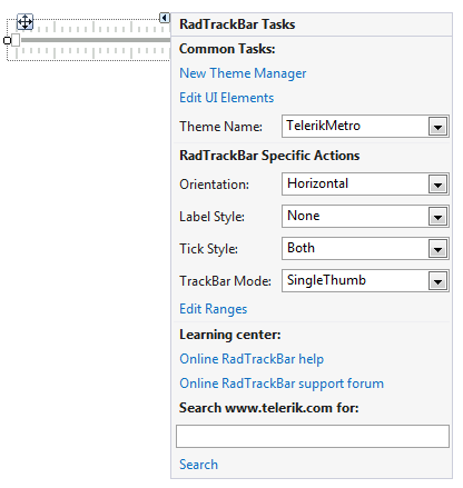 WinForms RadTrackBar Smart Tag