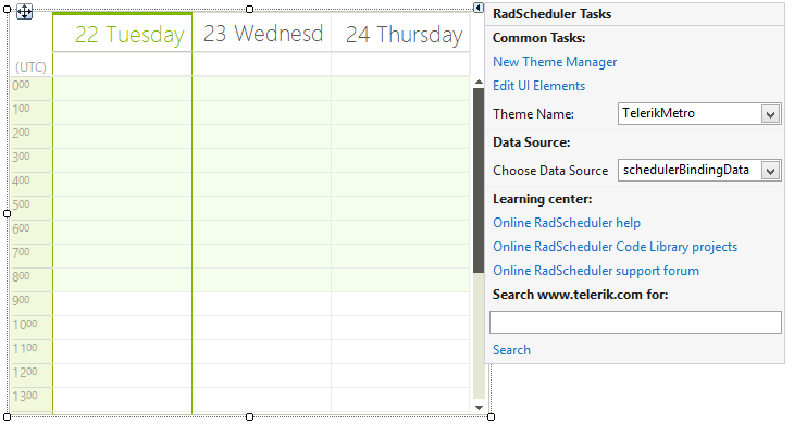 WinForms RadScheduler Smart Tag