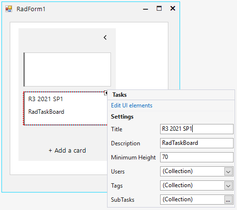 WinForms RadTaskBoard Task's SmartTag