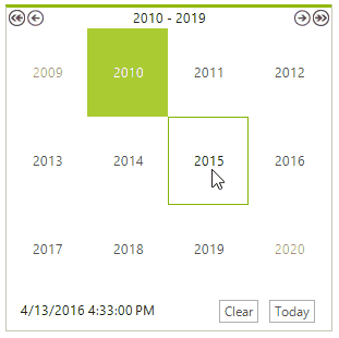 WinForms RadCalendar The Zoom Level is Limited to Months