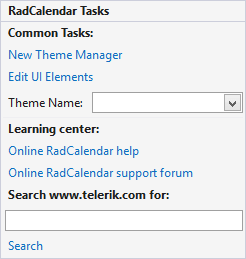 WinForms RadCalendar Smart Tag