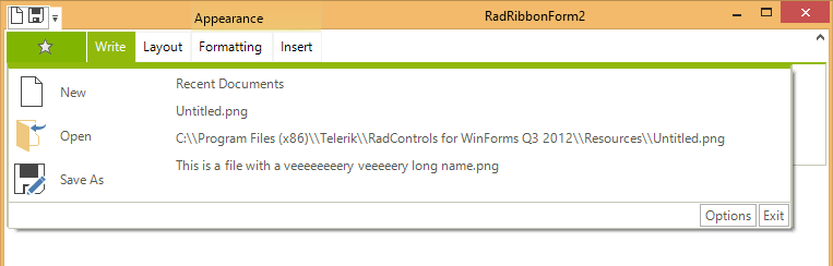 WinForms RadRibbonBar No WordWrap