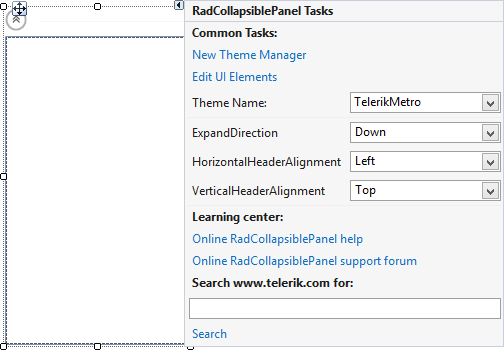 WinForms RadTemplates Smart Tag