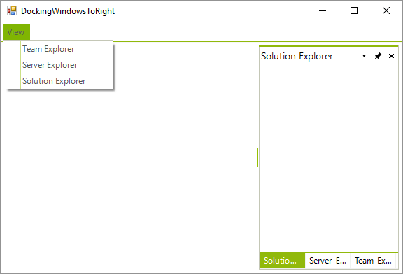 WinForms RadDock Menu Item for Multiple Windows