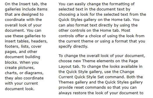 WinForms RadRichTextEditor Left option applied on a section