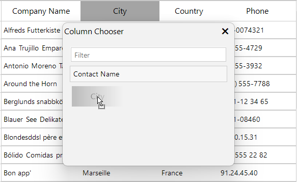 Drag and Drop selection