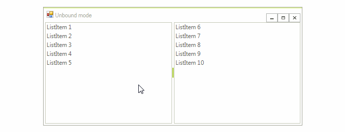 WinForms RadListControl Drag and Drop in Unbound mode