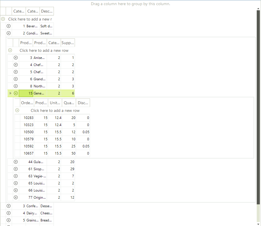 WinForms RadGridView Multi-Level Hierarchical Grid in Unbound mode