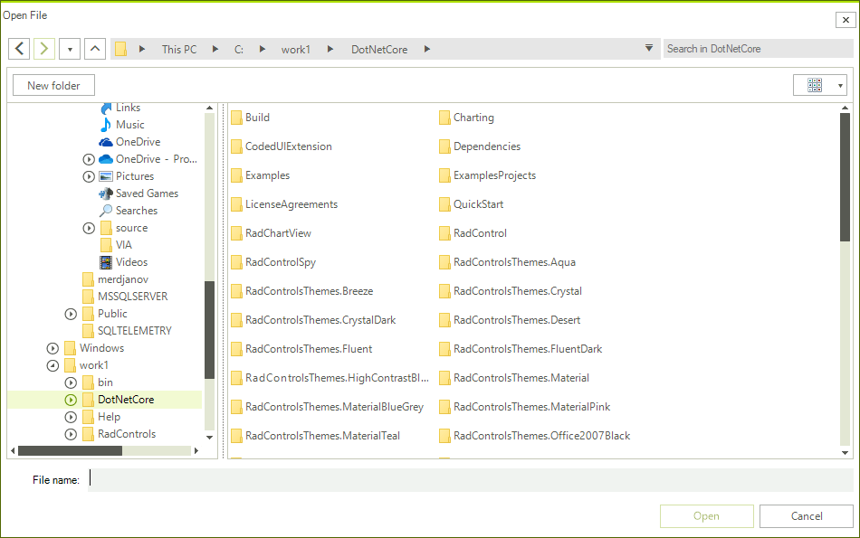 WinForms RadFileDialogs RadOpenFileDialog in Single Selection Mode