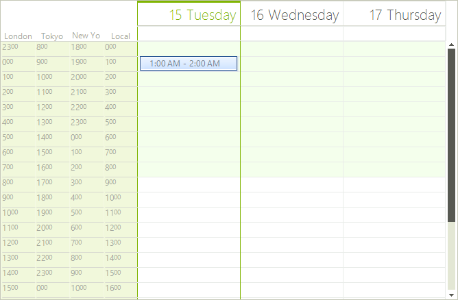 WinForms RadScheduler RadScheduler started in Paris (or "(UTC +000) Brussels, Copenhagen, Madrid, Paris")