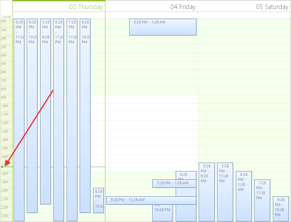 WinForms RadScheduler Time Pointer Style