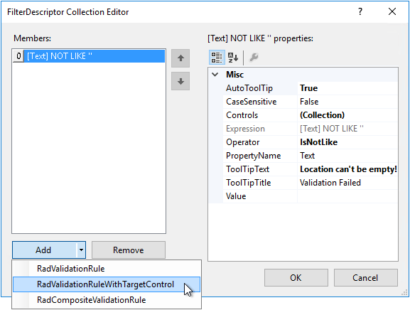 WinForms RadValidationProvider RadValidationRuleWithTargetControl