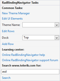 WinForms RadBindingNavigator Smart Tag