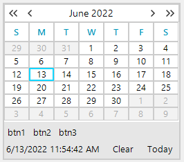 WinForms RadCalendar Footer Customization