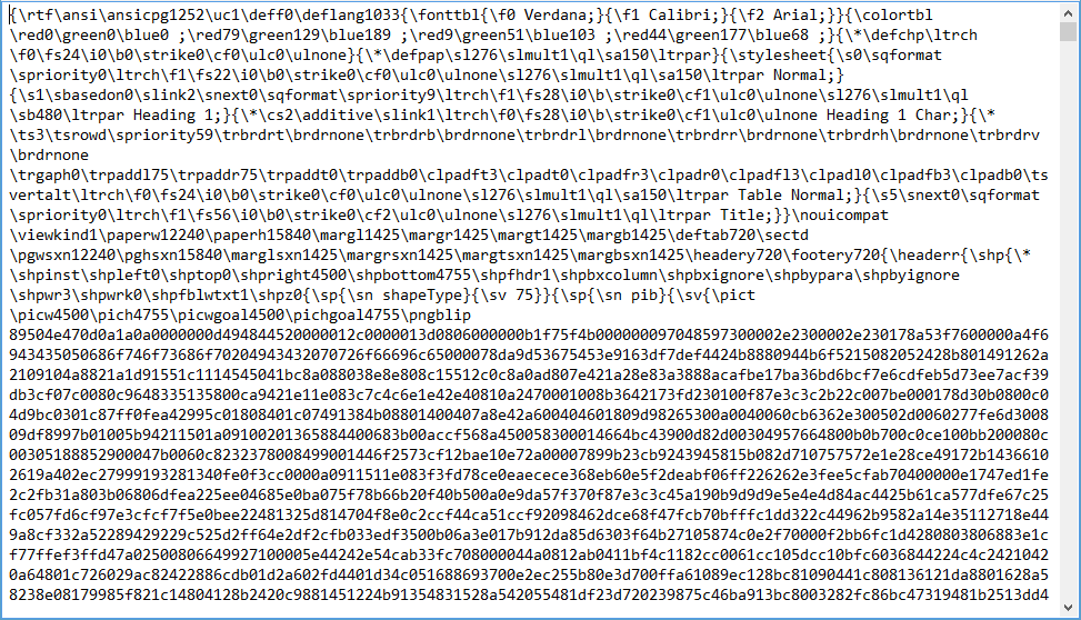 WinForms RadRichTextEditor Rtf Document
