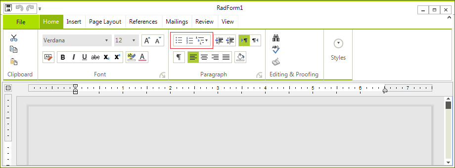 WinForms RadRichTextEditor List Styles Overview