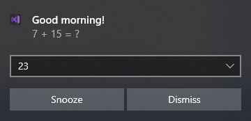 WinForms ToastAlarm