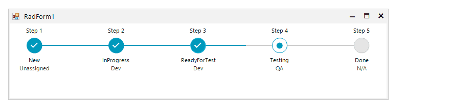 WinForms RadStepProgressBar Stretched