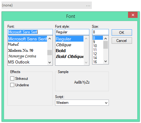WinForms RadBrowseEditor FontDialog