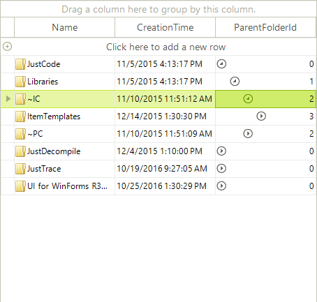 WinForms RadGridView SelfReferenceExpanderColumn