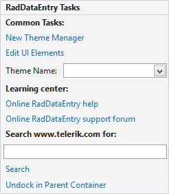 WinForms RadDataEntry Smart Tag