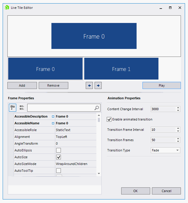 WinForms RadPanorama Live Tile Editor