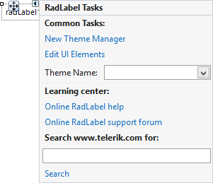 WinForms RadLabel Smart Tag