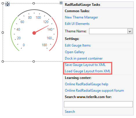 WinForms RadRadialGauge Smart Tag