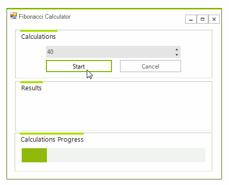 WinForms RadWaitingBar Calculation in progress