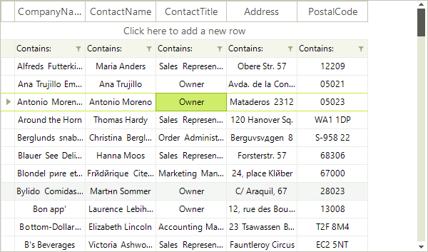 WinForms RadVirtualGrid Cell Selection
