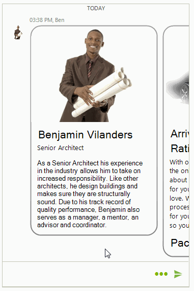 WinForms RadChat Carousel Message Sample