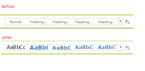 WinForms RadRibbonBar Before After Custom Simplified Layout