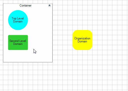 WinForms RadDiagram Illustration of the ContainerShape auto-sizing capabilities