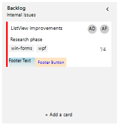 TaskCardElement Foorter Area