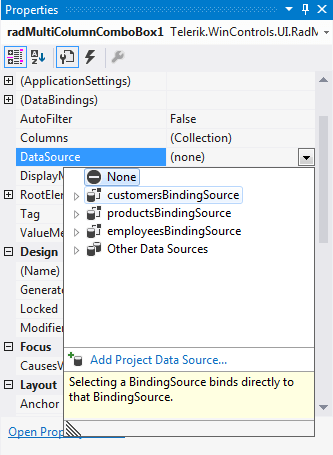 WinForms RadMultiColumnComboBox DataSource