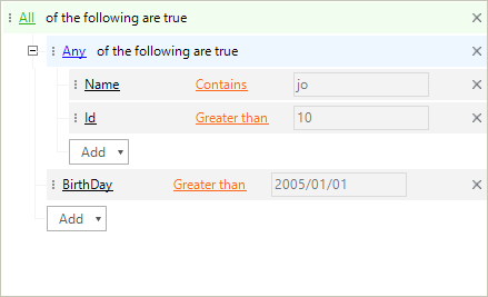 WinForms RadDataFilter Hidden Expander Item