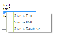 WinForms RadContextMenu ListBox ContextMenu