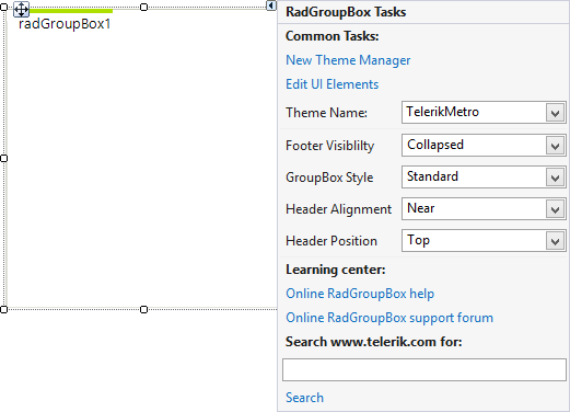 WinForms RadGroupBox Smart Tag