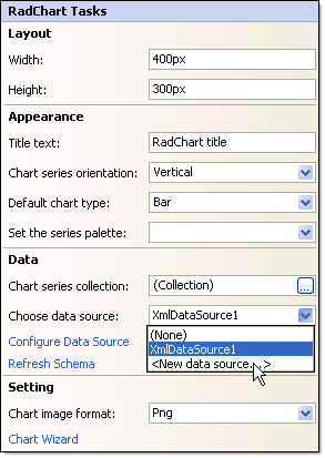 WinForms RadChart Smart Tag XMLDataSource