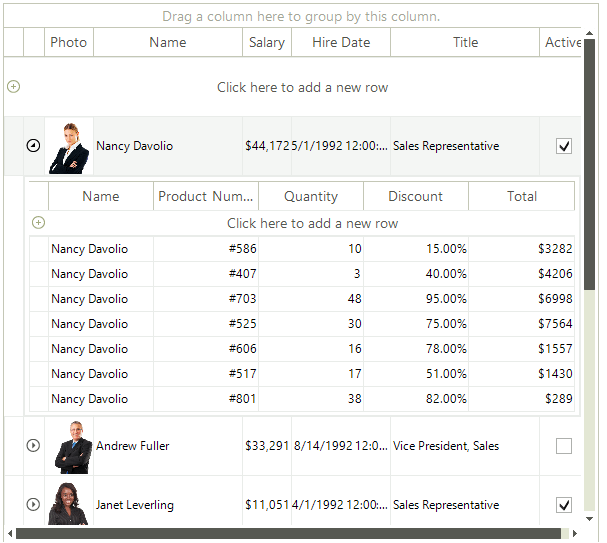 WinForms RadGridView Scrolling Support