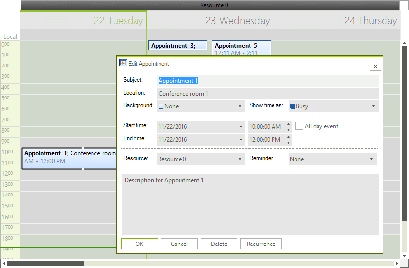 WinForms RadScheduler One-to-Many Relation