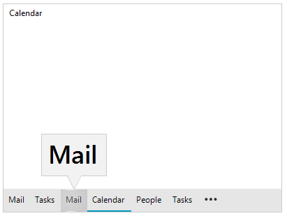 WinForms RadOfficeNavigationBar Peek Window