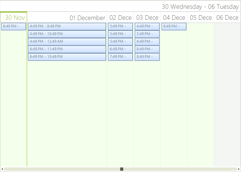 WinForms RadScheduler Increased Column Width