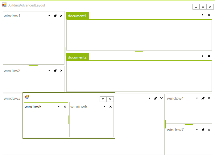 WinForms RadDock Adding DocumentWindows