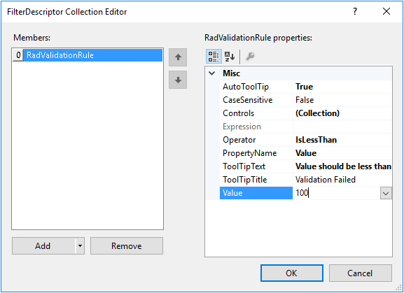 WinForms RadValidationProvider Value