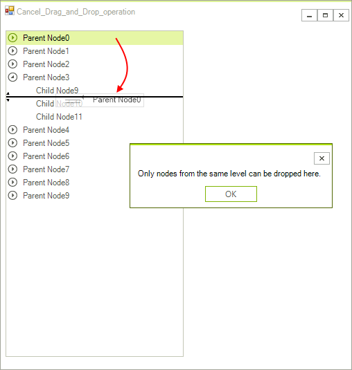 WinForms RadTreeView Cancel a Drag and Drop Operation