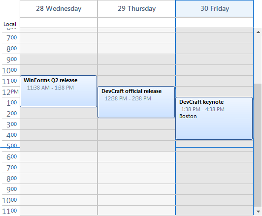 WinForms RadScheduler Windows 8